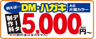 DM・ハガキ　データ制作料5,000円～